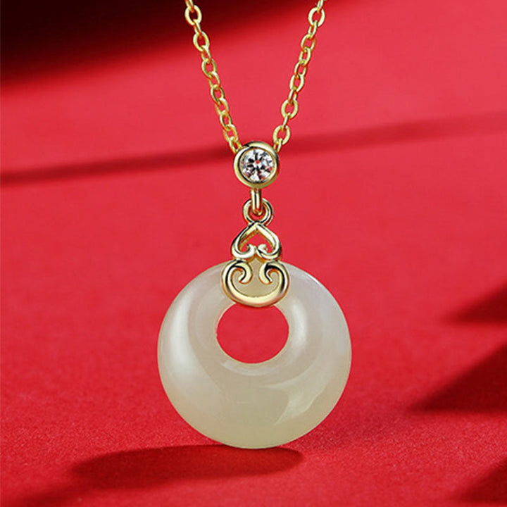 Buddha Stones 925スターリングシルバー 天然和田翡翠ひょうたん 平和バックル ジルコン 幸運のブレスレット ネックレス ペンダント イヤリング