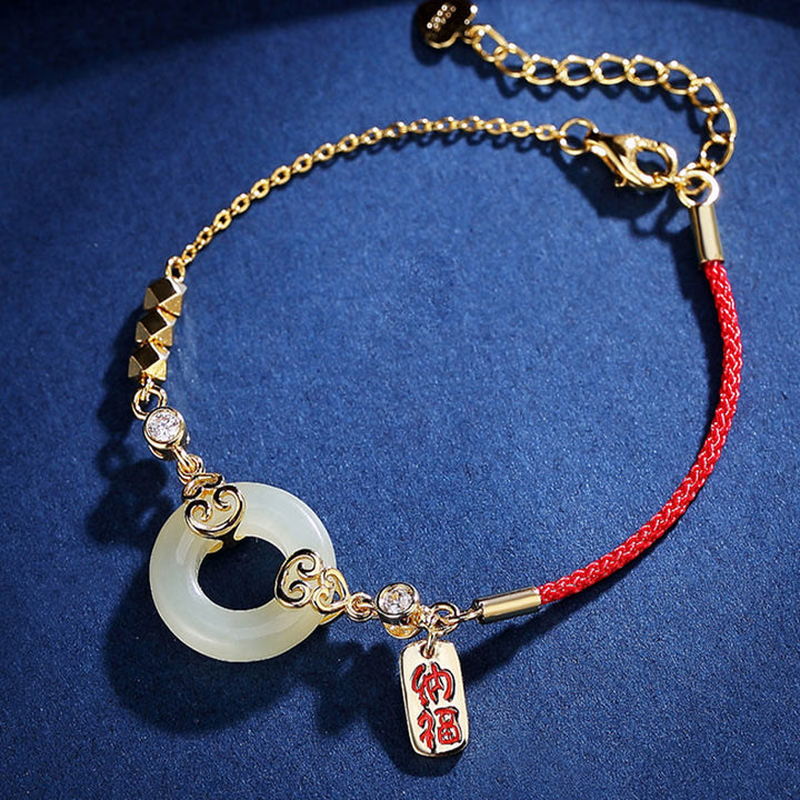 Buddha Stones 925スターリングシルバー 天然和田翡翠ひょうたん 平和バックル ジルコン 幸運のブレスレット ネックレス ペンダント イヤリング