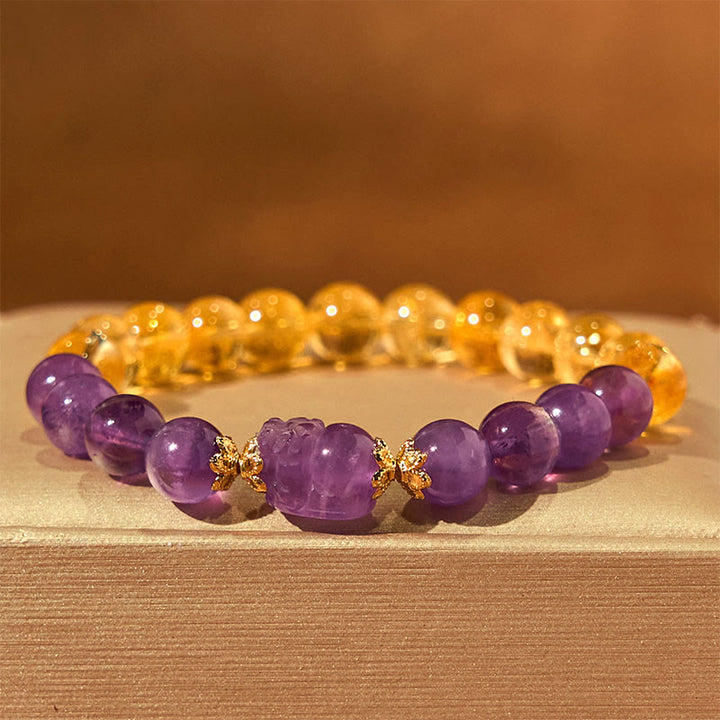 Buddha Stonesシトリン アメジストPiXiu繁栄のブレスレット