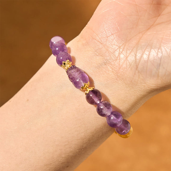 Buddha Stonesシトリン アメジストPiXiu繁栄のブレスレット
