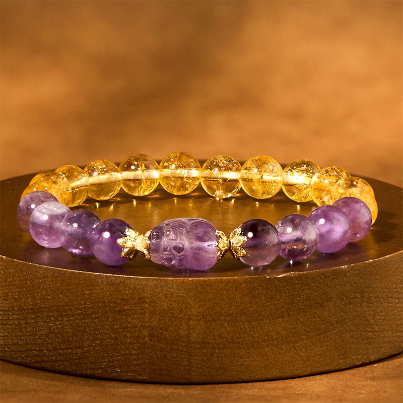 Buddha Stonesシトリン アメジストPiXiu繁栄のブレスレット