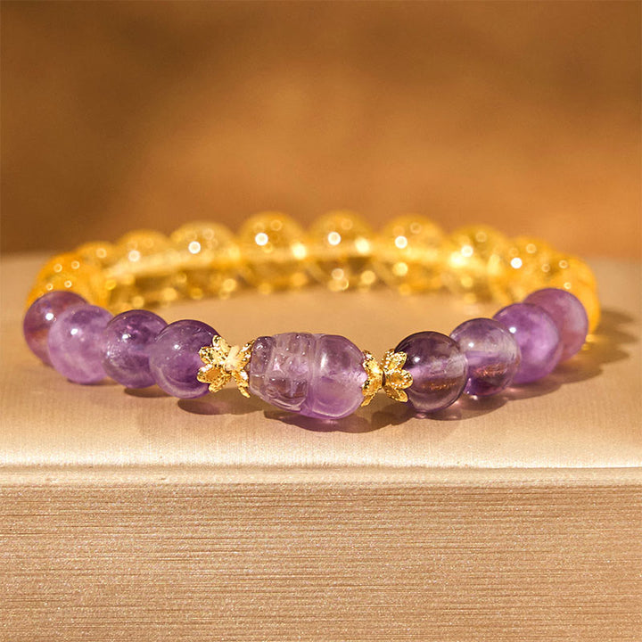 Buddha Stonesシトリン アメジストPiXiu繁栄のブレスレット