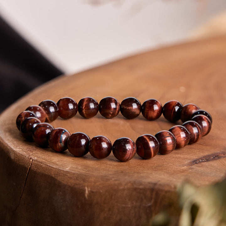 Buddha Stones天然タイガーアイヒーリングビーズブレスレット