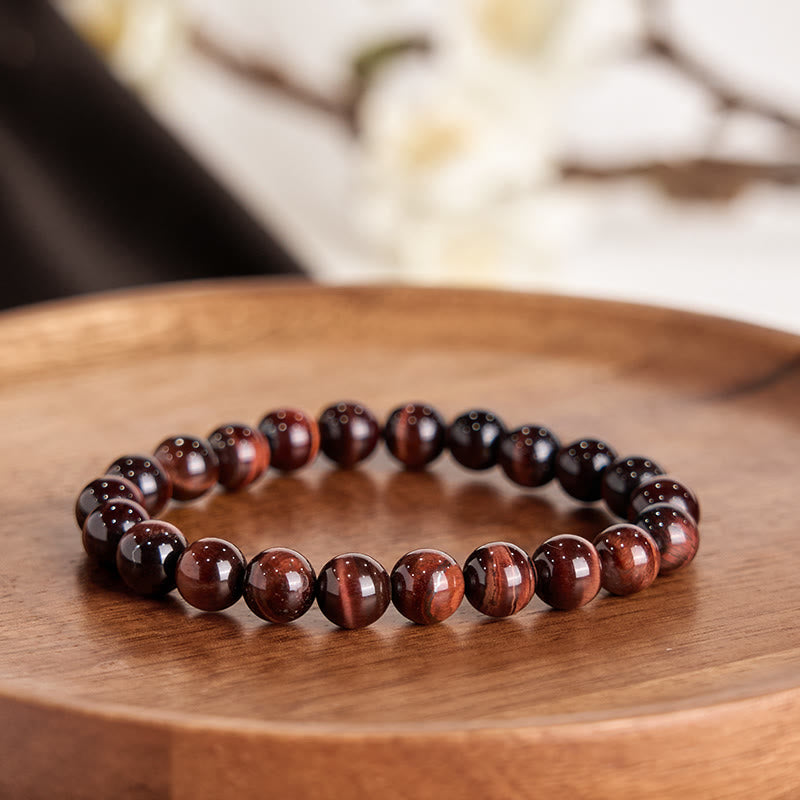 Buddha Stones天然タイガーアイヒーリングビーズブレスレット