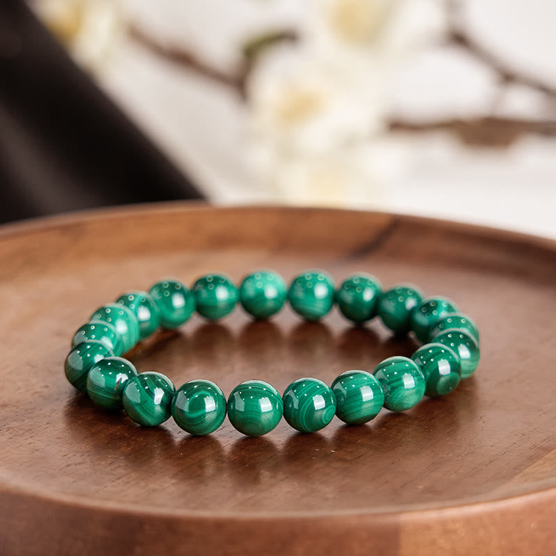 Buddha Stones天然マラカイト 保護 静寂 ブレスレット