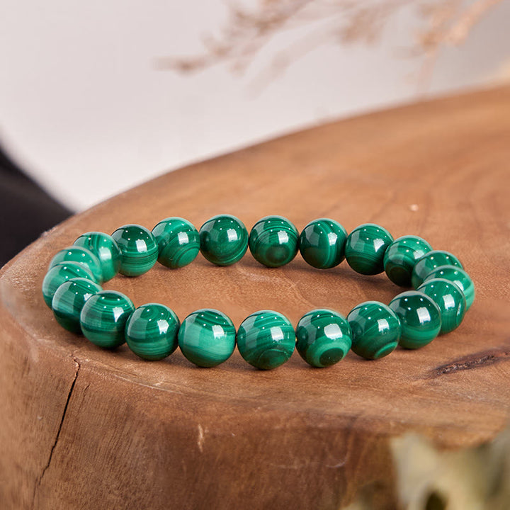 Buddha Stones天然マラカイト 保護 静寂 ブレスレット
