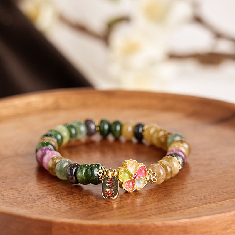 Buddha Stones トルマリン翡翠 安全・健康・愛を願うブレスレット