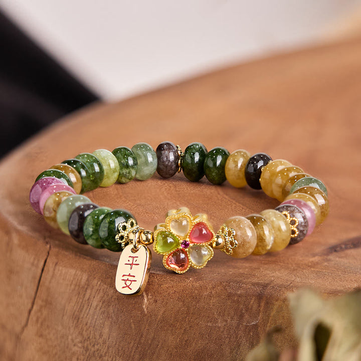 Buddha Stones トルマリン翡翠 安全・健康・愛を願うブレスレット