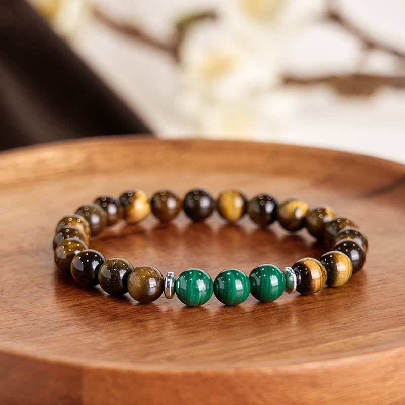 Buddha Stonesタイガーアイ グリーンタイガーアイ 勇気ブレスレット