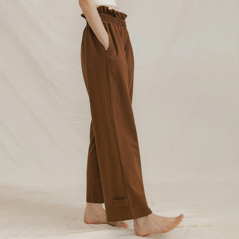 Buddha Stonesカジュアルバックル ルーズ レディース スパンデックス パンツ ポケット付き - image 5