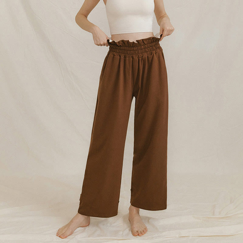 Buddha Stonesカジュアルバックル ルーズ レディース スパンデックス パンツ ポケット付き - image 3