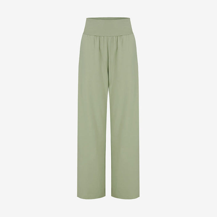 Buddha Stonesカジュアル ルーズ タイダウンヘム 無地 ハイウエスト レディース ライカパンツ ポケット付き - image 6