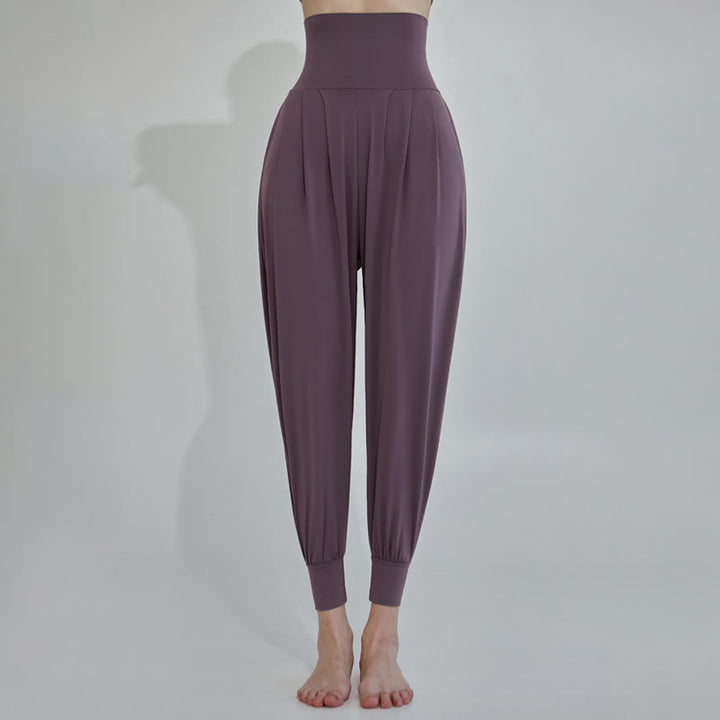 Buddha Stonesカジュアル 無地 ハイウエスト 速乾 レディース ライカパンツ ポケット付き - 紫 - US4、 UK/AU8、 EU36 (L) - image 14