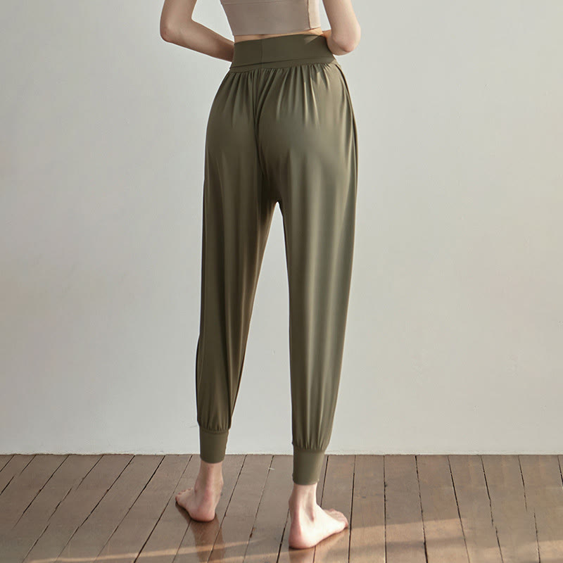Buddha Stonesカジュアル 無地 ハイウエスト 速乾 レディース ライカパンツ ポケット付き - image 6