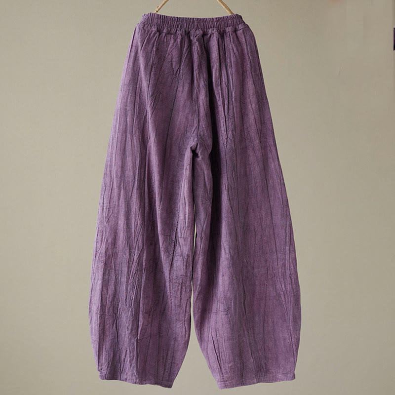 Buddha Stonesカジュアル 無地 ルーズ タイダイ ダメージ加工 レディース ラミー パンツ ポケット付き - image 20