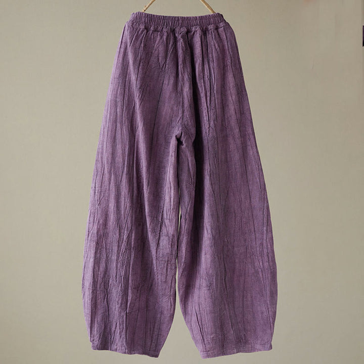 Buddha Stonesカジュアル 無地 ルーズ タイダイ ダメージ加工 レディース ラミー パンツ ポケット付き - image 20