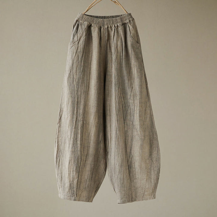 Buddha Stonesカジュアル 無地 ルーズ タイダイ ダメージ加工 レディース ラミー パンツ ポケット付き - image 24
