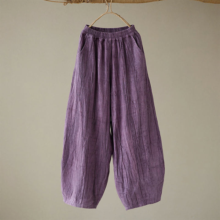 Buddha Stonesカジュアル 無地 ルーズ タイダイ ダメージ加工 レディース ラミー パンツ ポケット付き - image 19