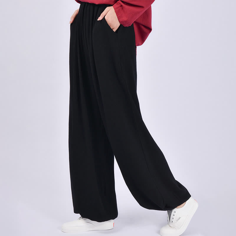 Buddha Stonesカジュアル 無地 ゆったり レディース リネン パンツ ポケット付き - image 13