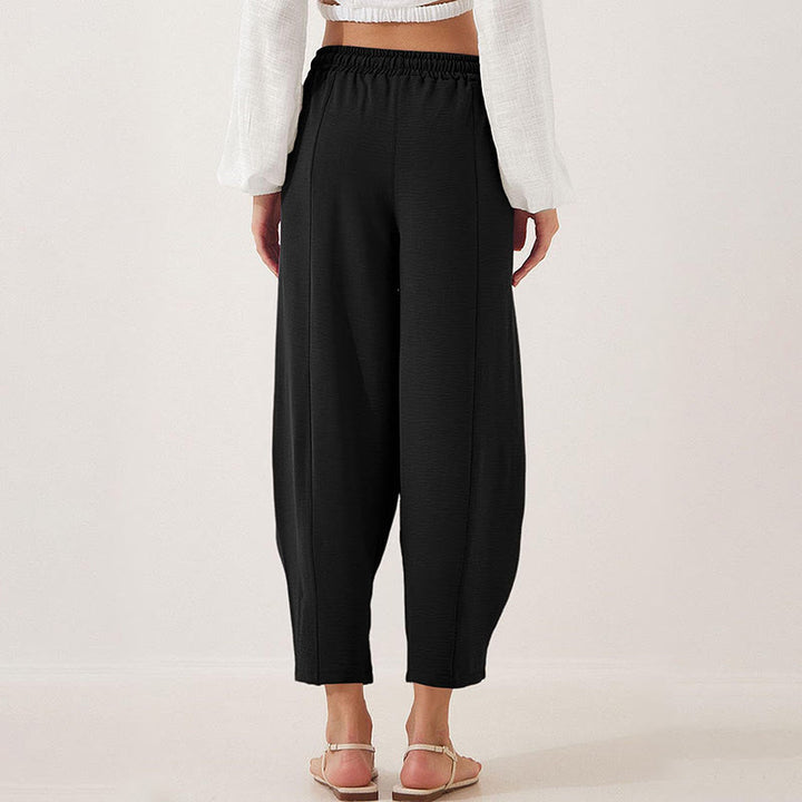 Buddha Stonesカジュアル 無地 ルーズ ドローストリング レディース ポリエステル 7/8丈 パンツ ポケット付き - image 12