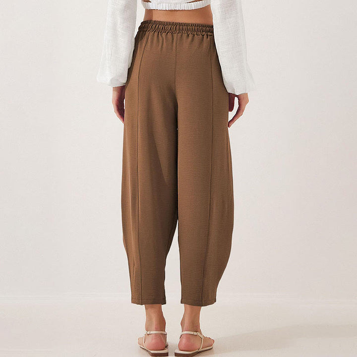 Buddha Stonesカジュアル 無地 ルーズ ドローストリング レディース ポリエステル 7/8丈 パンツ ポケット付き - image 22