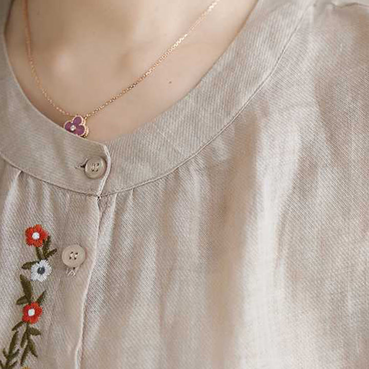 Buddha Stones2点セット コットン刺繍 花柄 シャツ トップパンツ 瞑想 禅 太極拳 ウェア レディース セット - image 20