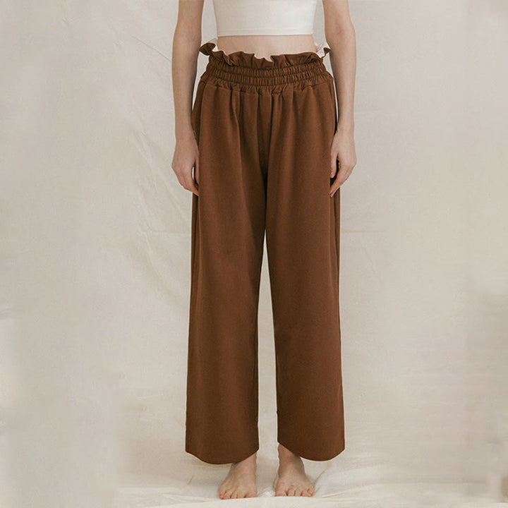 Buddha Stonesカジュアルバックル ルーズ レディース スパンデックス パンツ ポケット付き - サドルブラウン - US6、 UK/AU10、 EU38 (XL) - image 1