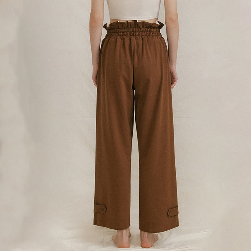 Buddha Stonesカジュアルバックル ルーズ レディース スパンデックス パンツ ポケット付き - image 1