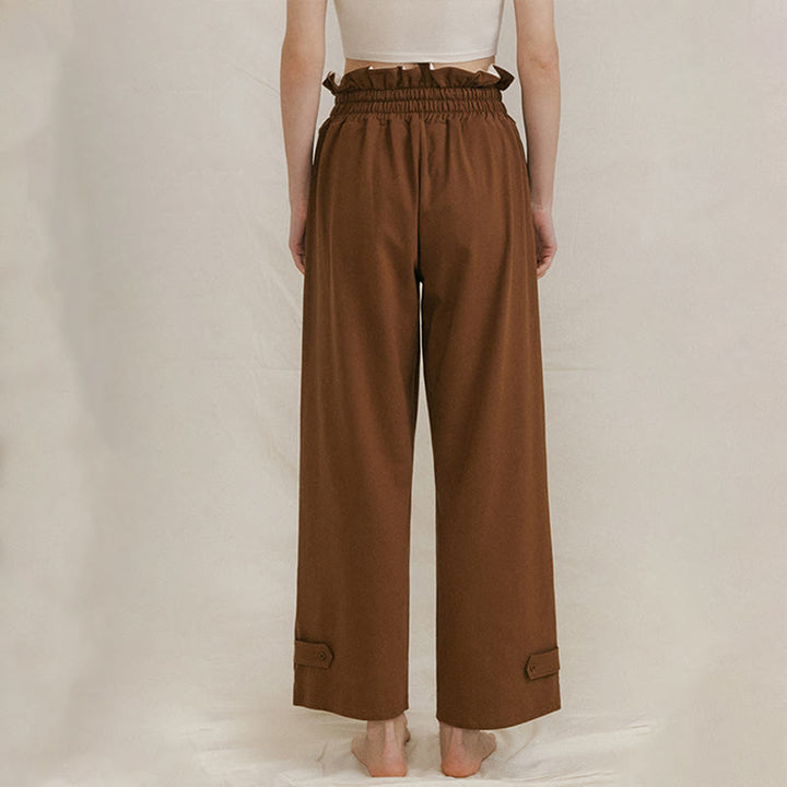 Buddha Stonesカジュアルバックル ルーズ レディース スパンデックス パンツ ポケット付き - image 1