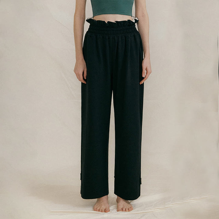 Buddha Stonesカジュアルバックル ルーズ レディース スパンデックス パンツ ポケット付き - 黒 - US6、 UK/AU10、 EU38 (XL) - image 10