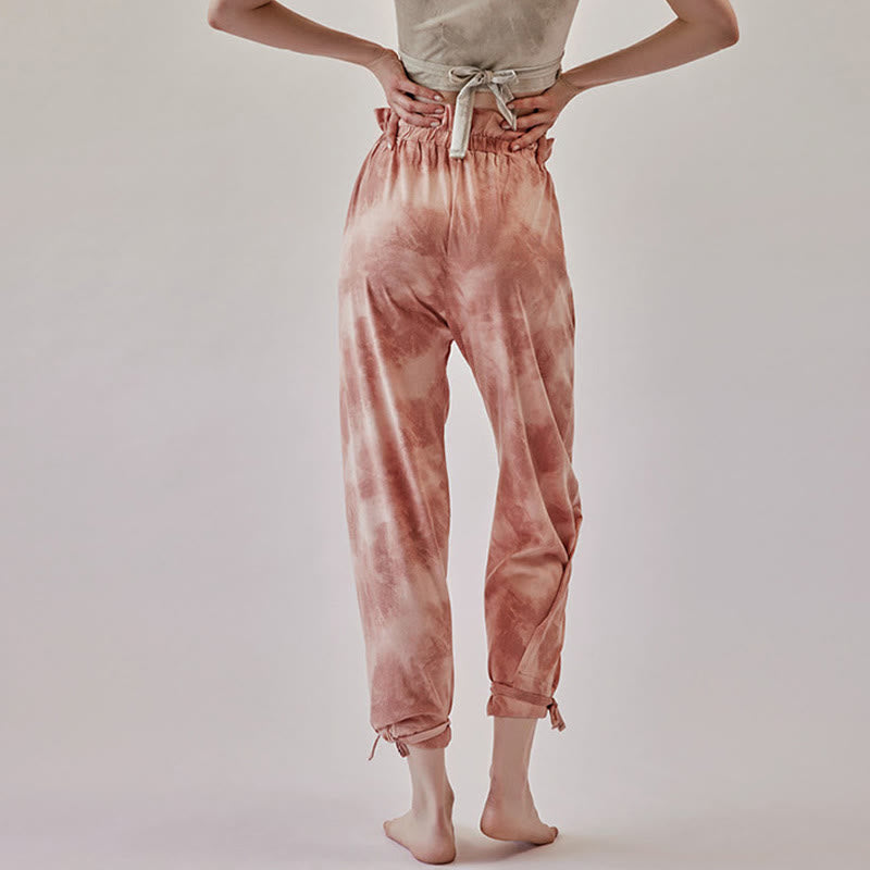 Buddha Stonesカジュアルトラウザー レッグタイ インクプリント レディース スパンデックスパンツ - ライトコーラル - US6、 UK/AU10、 EU38 (XL) - image 0