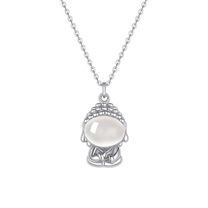Buddha Stones925スターリングシルバー カルセドニー無形の仏ポジティブネックレスペンダント - image 10
