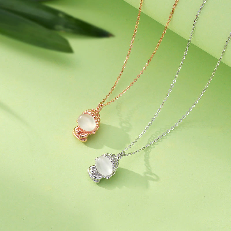 Buddha Stones925スターリングシルバー カルセドニー無形の仏ポジティブネックレスペンダント - image 2