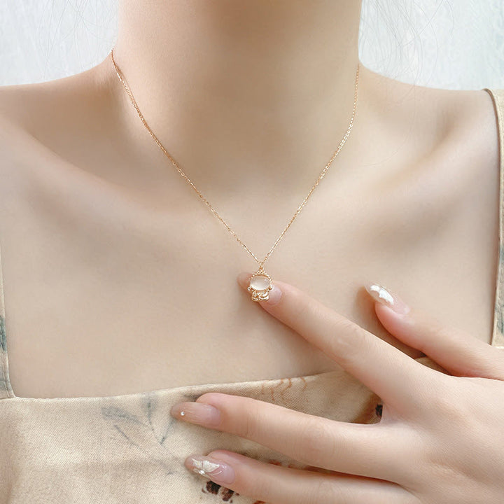 Buddha Stones925スターリングシルバー カルセドニー無形の仏ポジティブネックレスペンダント - image 3
