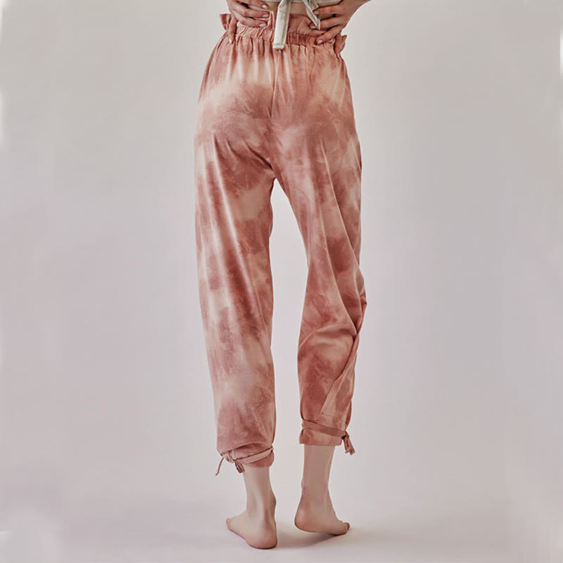 Buddha Stonesカジュアルトラウザー レッグタイ インクプリント レディース スパンデックスパンツ - image 4