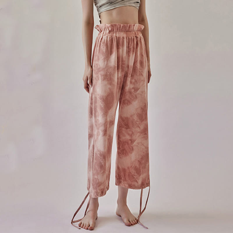 Buddha Stonesカジュアルトラウザー レッグタイ インクプリント レディース スパンデックスパンツ - image 2