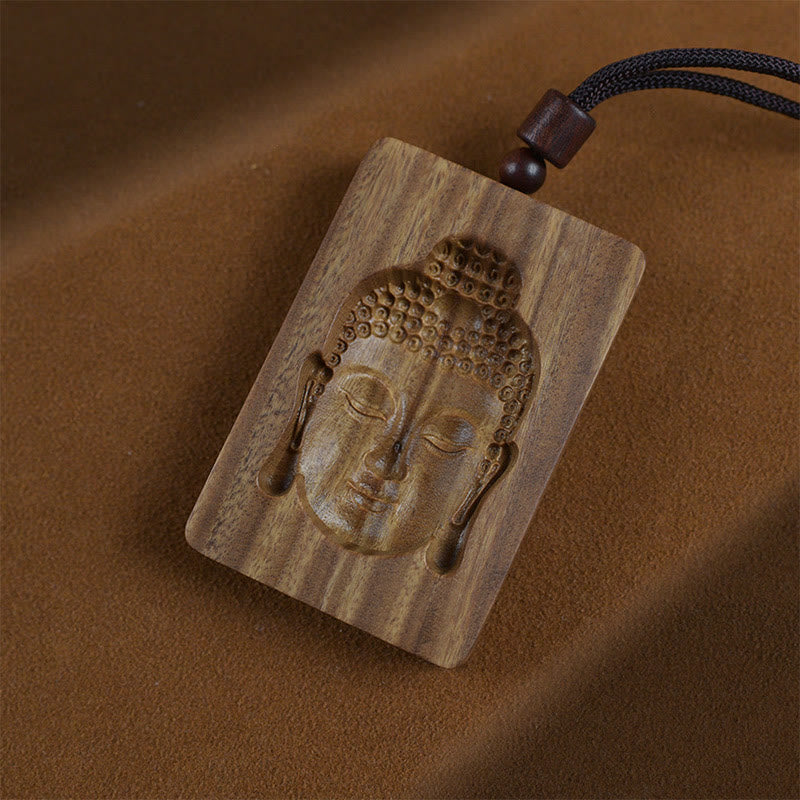 Buddha Stonesグリーンサンダルウッド 仏陀のシンボル ポジティブネックレスペンダント - グリーンサンダルウッド - image 1
