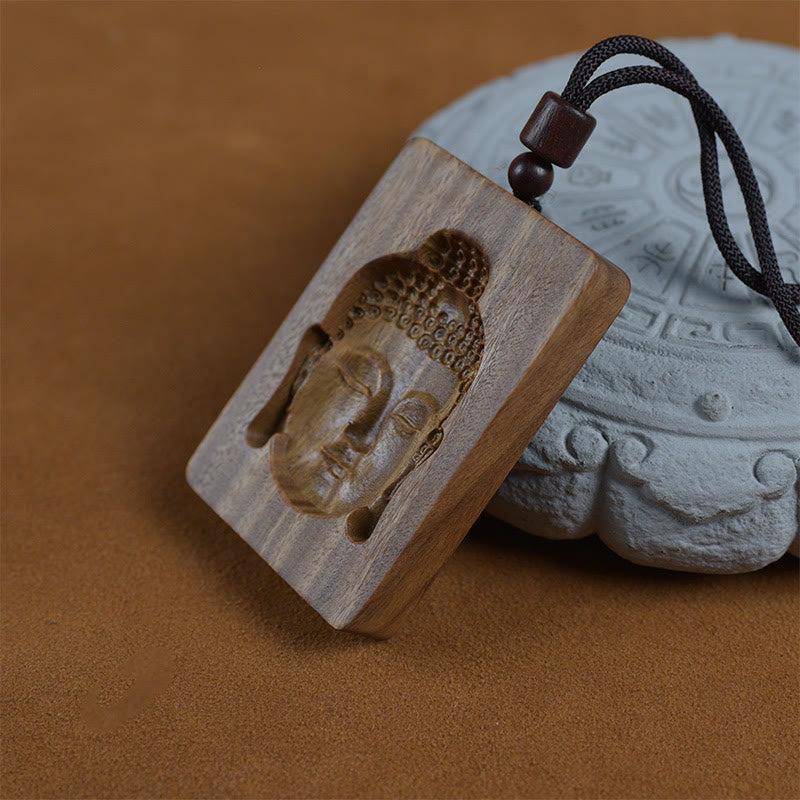 Buddha Stonesグリーンサンダルウッド 仏陀のシンボル ポジティブネックレスペンダント - image 4