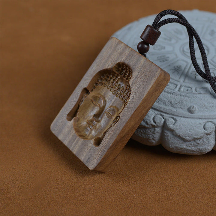 Buddha Stonesグリーンサンダルウッド 仏陀のシンボル ポジティブネックレスペンダント - image 4