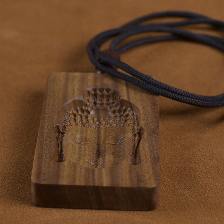 Buddha Stonesグリーンサンダルウッド 仏陀のシンボル ポジティブネックレスペンダント - image 9
