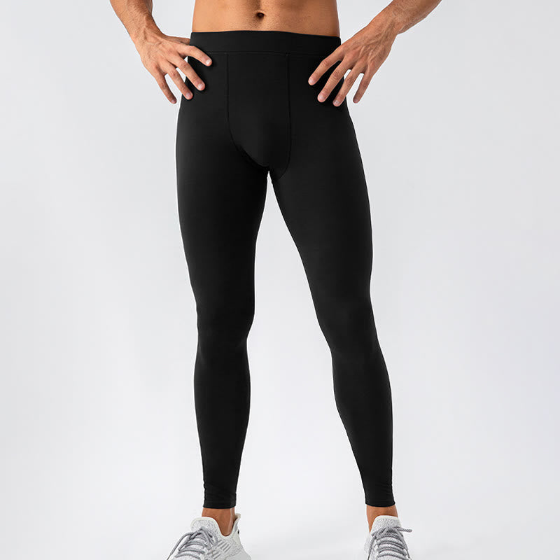 Buddha Stonesプレーン ハイウエスト 伸縮性 通気性 スポーツ メンズ レギンス パンツ - image 2