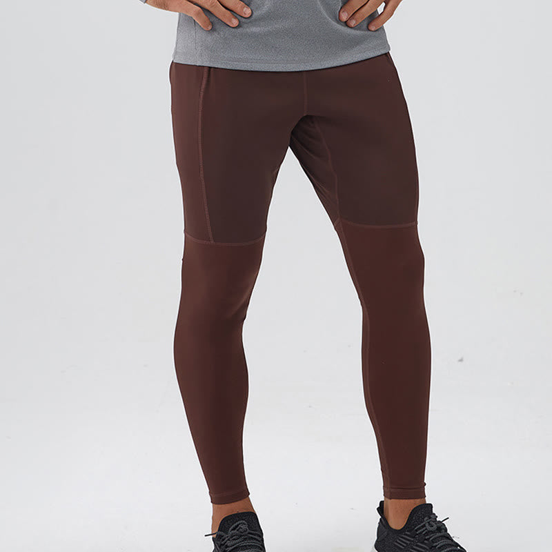 Buddha Stonesハイウエスト 速乾 通気性 フィットネス メンズ レギンス パンツ ジッパーポケット付き - image 12