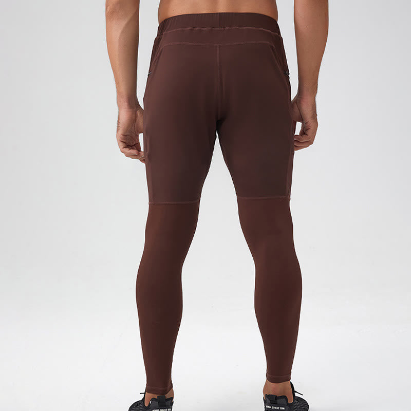Buddha Stonesハイウエスト 速乾 通気性 フィットネス メンズ レギンス パンツ ジッパーポケット付き - image 4