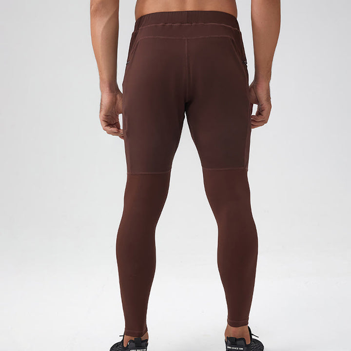 Buddha Stonesハイウエスト 速乾 通気性 フィットネス メンズ レギンス パンツ ジッパーポケット付き - image 4