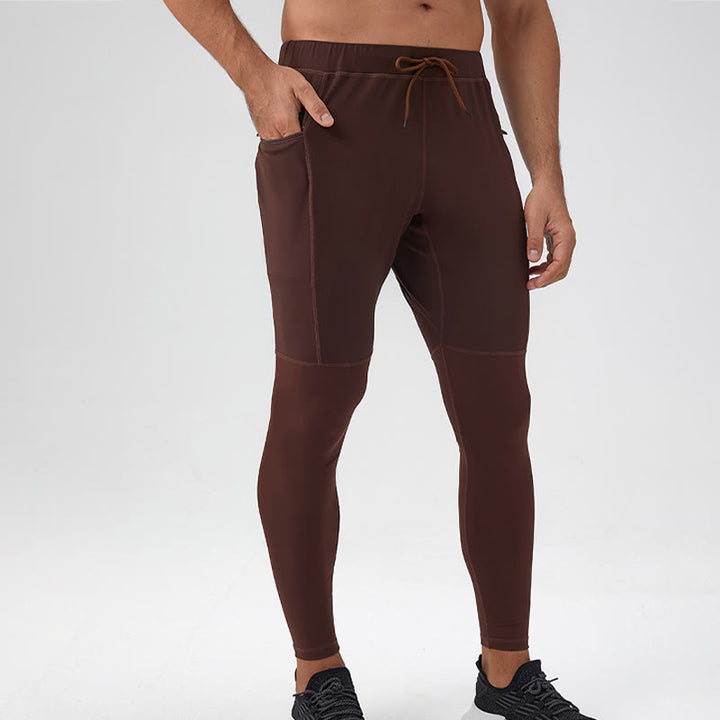 Buddha Stonesハイウエスト 速乾 通気性 フィットネス メンズ レギンス パンツ ジッパーポケット付き - image 13