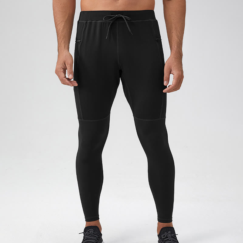 Buddha Stonesハイウエスト 速乾 通気性 フィットネス メンズ レギンス パンツ ジッパーポケット付き - image 19