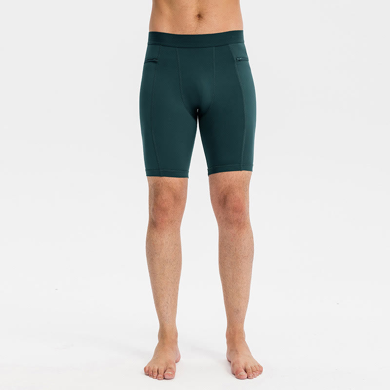 Buddha Stonesメンズ タイト ストレッチ 高伸縮性 速乾 スポーツショーツ ジッパーポケット付き - image 32
