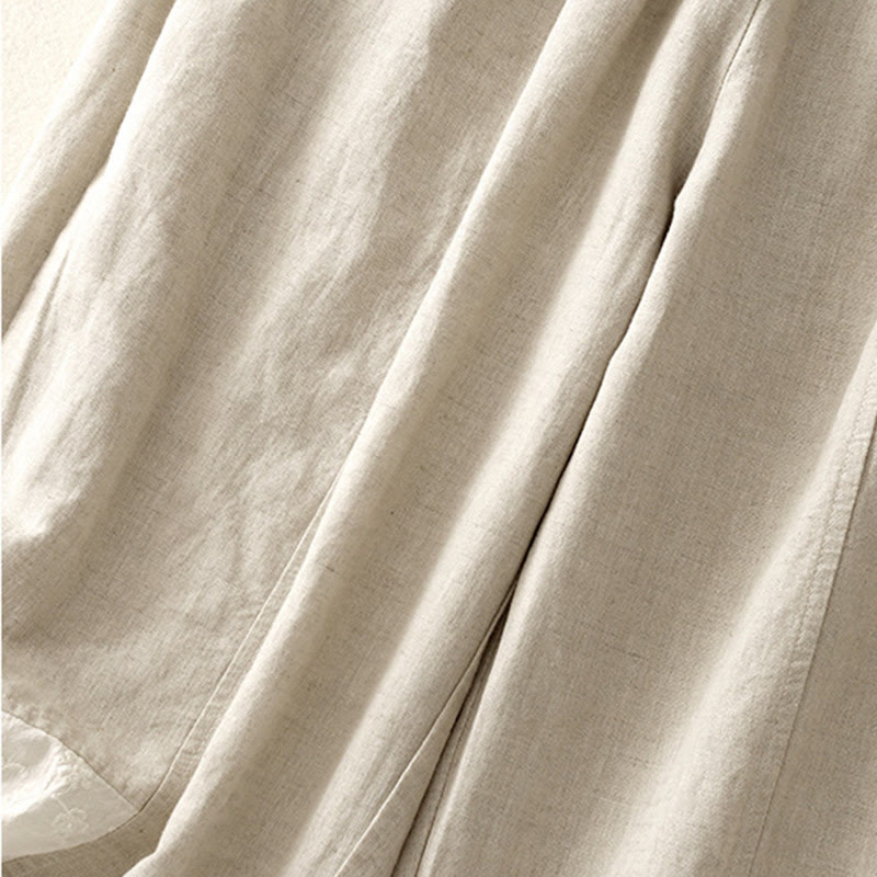 Buddha Stonesカジュアル刺繍パッチワーク生地7-8丈クロップドパンツレディースコットンハーレムパンツポケット付き - image 12