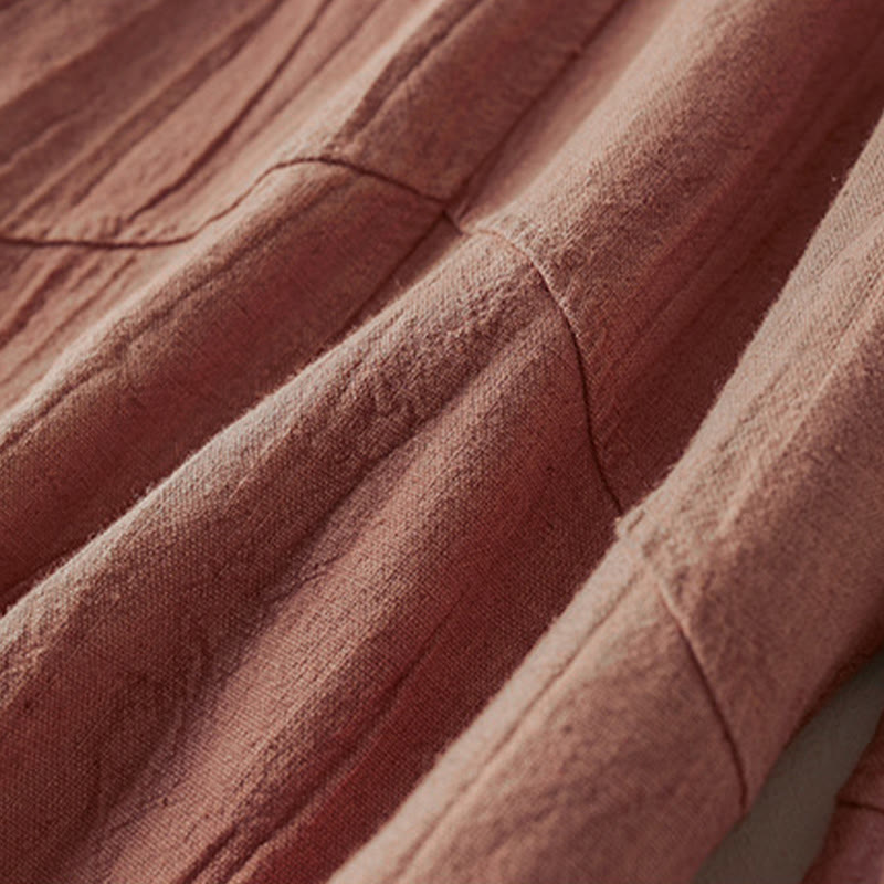 Buddha Stonesカジュアル ルーズ ストレートレッグ 7-8丈 クロップドパンツ レディース コットン ハーレムパンツ ポケット付き - image 4