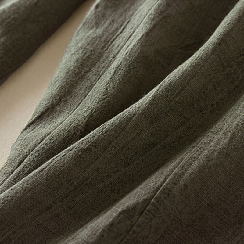 Buddha Stonesカジュアル ルーズ ストレートレッグ 7-8丈 クロップドパンツ レディース コットン ハーレムパンツ ポケット付き - image 11